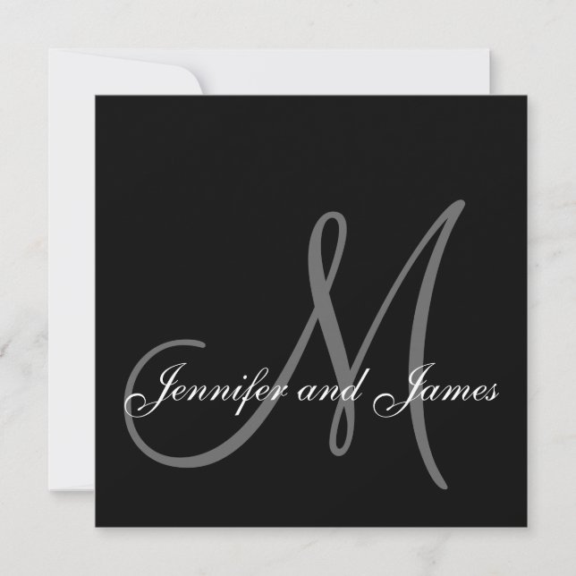 Elegant Wedding Invitation Monogram Names (Front)