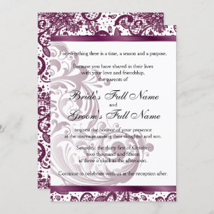 Elegant Wedding Invitation - Purple 5x7