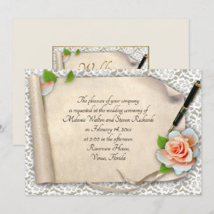 Elegant Wedding Invitation Scroll