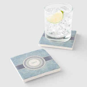 Elegant wedding invitation stone coaster