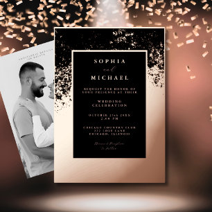Elegant Wedding Invitation Template Photo Black