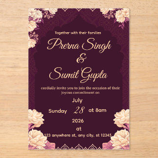 Elegant Wedding Invitation Template - Romantic Flo