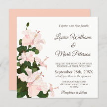 Elegant Wedding Invitation with Hibiscus Flower