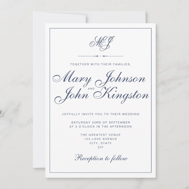 Elegant Wedding Invitation with QR Code (Front)