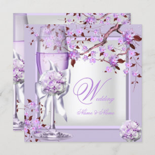 Elegant Wedding Lavender Purple Lilac 4b Invitation