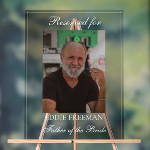 Elegant Wedding Memorial Chair Vignette Photo  Acrylic Sign