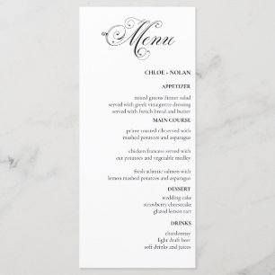 Elegant Wedding Menu