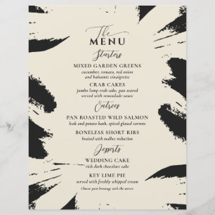 Elegant Wedding Menu Bone Black Two Entree