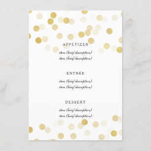 Elegant Wedding Menu Faux Gold Foil Glitter Lights