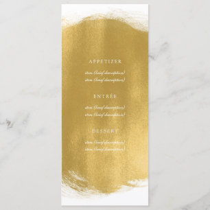Elegant Wedding Menu Gold Paint Look