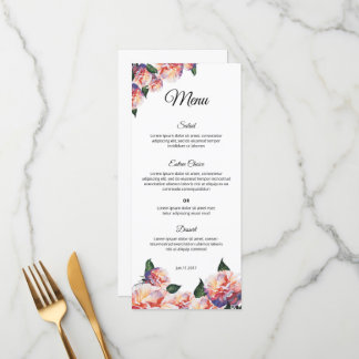 Elegant Wedding Menu Template – Printable design