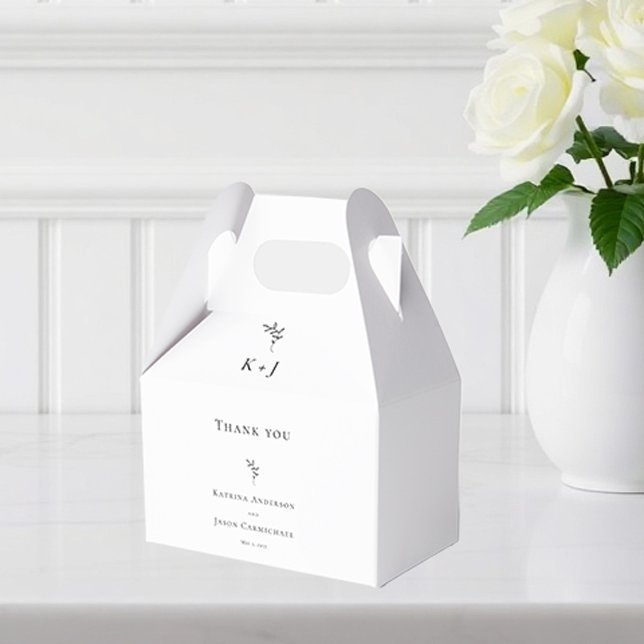 Elegant Wedding Minimal Simple Monogram Favor Box (Creator Uploaded)