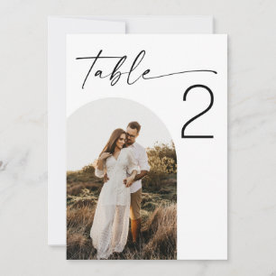 Elegant Wedding   Minimalist Photo Table Number