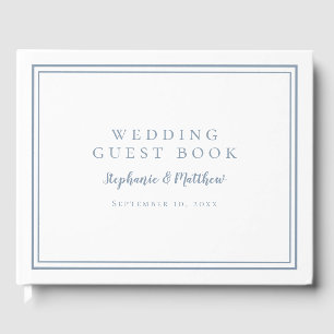 Elegant Wedding Modern Dusty Blue Guest Book