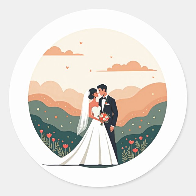 Elegant Wedding Moment Sticker (Front)