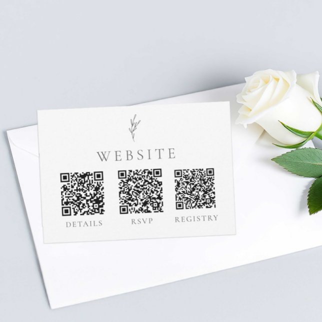 Elegant Wedding Monochrome QR Code Registry RSVP (Creator Uploaded)