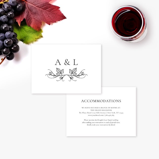 Elegant Wedding Monogram Accommodation Card  (Creator Uploaded)