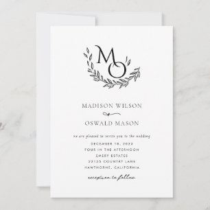 Elegant Wedding Monogram Classic  Invitation