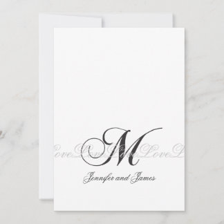 Elegant Wedding Monogram M Wedding Invitations