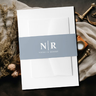 Elegant Wedding Monogram Personalized Invitation Belly Band