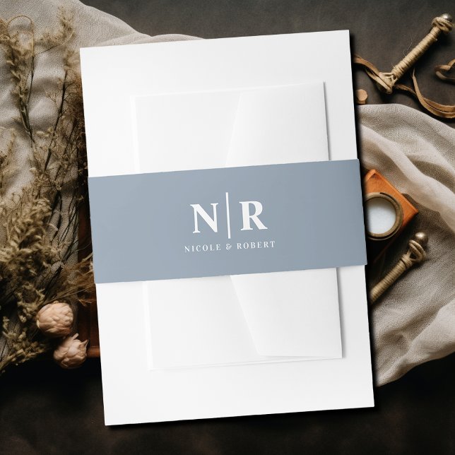 Elegant Wedding Monogram Personalized Invitation Belly Band (Creator Uploaded)