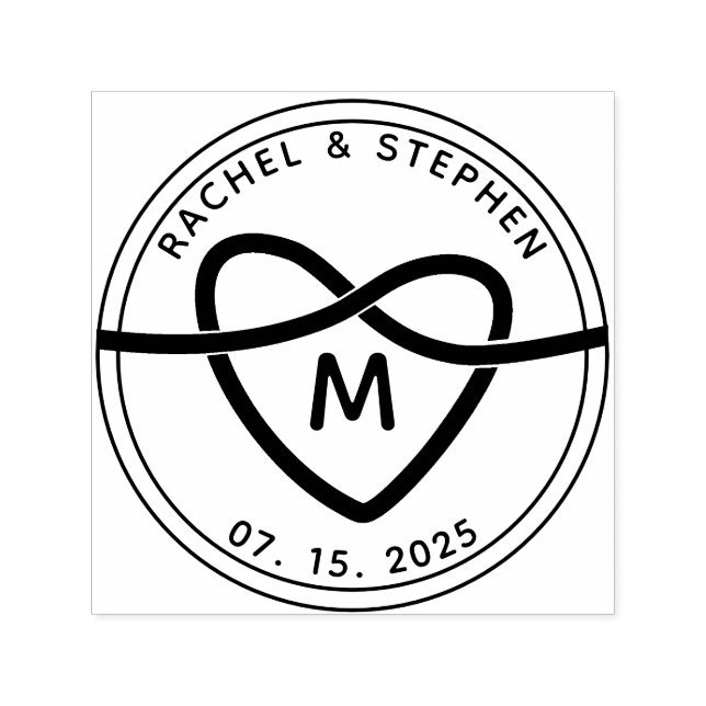 Elegant Wedding Monogram Self-inking Stamp (Design)