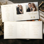 Elegant Wedding Monogram Tri-Fold Wedding Program<br><div class="desc">Announce your special day with sophistication and grace using our Off White and Gold Elegant Wedding Monogram Tri-Fold Wedding Program. This exquisite trifold program combines classic elegance with modern convenience, making it the perfect addition to your wedding ceremony. Crafted with meticulous attention to detail, this folded program features a timeless...</div>