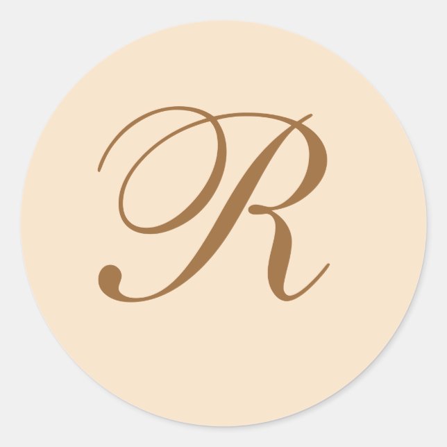 Elegant Wedding Monogrammed Classic Round Sticker (Front)