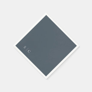 Elegant Wedding Monogrammed Muted Blue Napkin