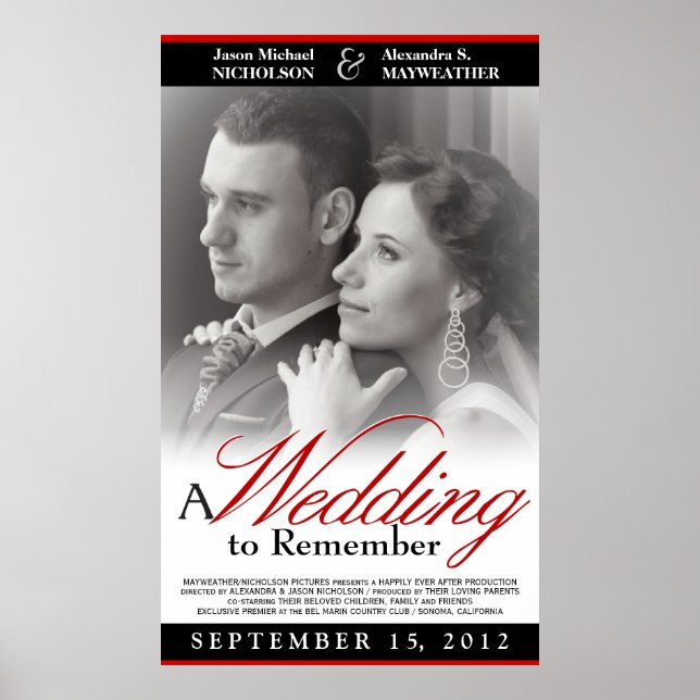 Elegant Wedding Movie Poster - Custom Sizes (Front)