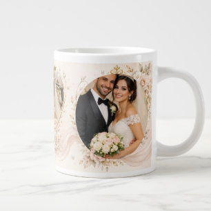 Elegant Wedding Mug – Customizable Names & Photos