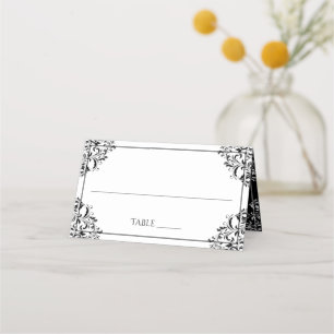 Elegant Wedding Name Cards Nadine (Black)