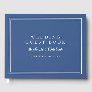 Elegant Wedding Navy Blue Keepsake Guest Book