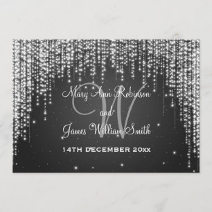 Elegant Wedding Night Dazzle Black Invitation