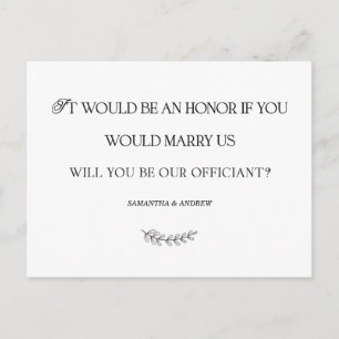 Elegant Wedding Officiant Personalized Card
