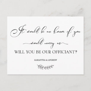 Elegant Wedding Officiant Personalized Card