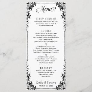 Elegant Wedding or Event Menus (Black)