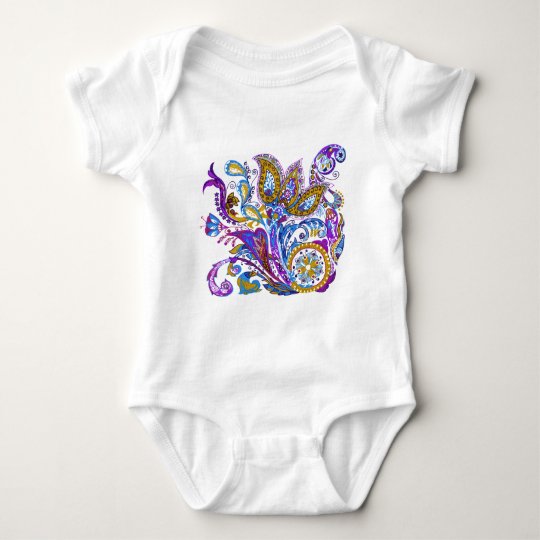 Elegant wedding ornament. Stylish paisley design Baby Bodysuit