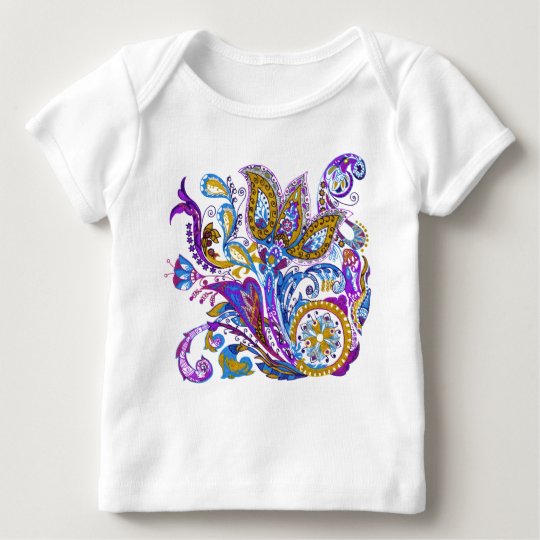 Elegant wedding ornament. Stylish paisley design Baby T-Shirt