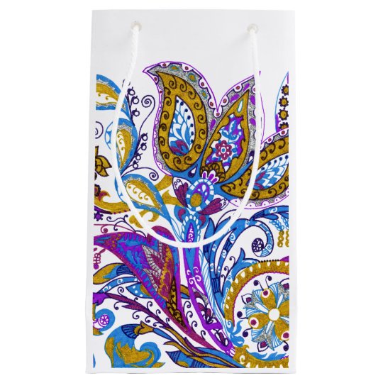 Elegant wedding ornament. Stylish paisley design Small Gift Bag