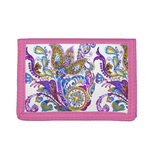 Elegant wedding ornament. Stylish paisley design Tri-fold Wallet