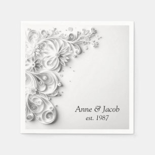 Elegant Wedding Paper Quilling Border Napkin