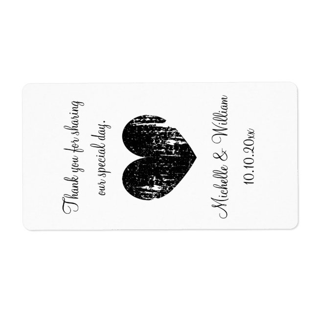 Elegant wedding party wine or water bottle labels (Front)