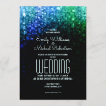 Elegant wedding peacock colour lights bokeh