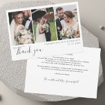 Elegant Wedding Photo Collage Thank You Card<br><div class="desc">Modern multi wedding photo Thank You card for your guests who showed up to support and celebrate your big day with you. Easily add your favourite photos, names of bride and groom, date and a custom message and signature on the reverse side.</div>