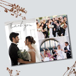 Elegant Wedding Photo Collage Thank You Card<br><div class="desc">Elegant wedding thank you postcards features three of your favourite wedding day photos. Add your message and return address to the backside of postcards and mail to family and friends.</div>
