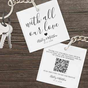 Elegant Wedding Photo Favour Keychain
