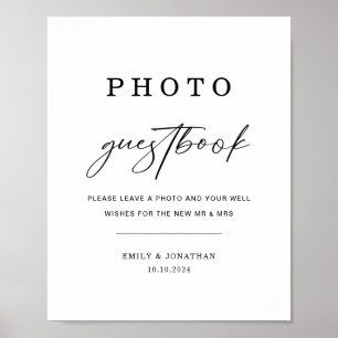 Elegant Wedding Photo Guestbook Sign