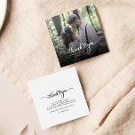 Elegant Wedding Photo Hand-Lettered Thank You Card<br><div class="desc">Modern Wedding Photo Hand-Lettered Thank You Note Card. A great and thoughtful way to thank your friends,  family,  and coworkers who showed up to celebrate your wedding day. Featuring a modern photo thank you card with script hand lettered "thank you" and a love heart.</div>