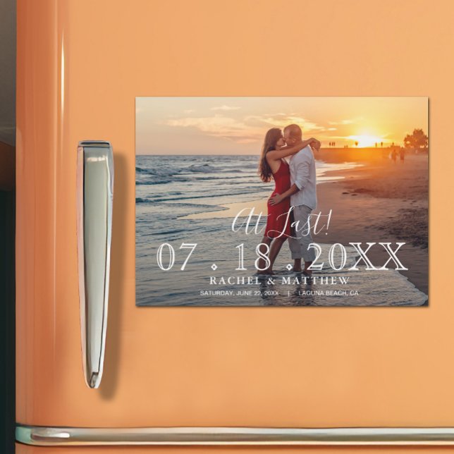 Elegant Wedding PHOTO Save the Date Magnetic Card (Creator Uploaded)